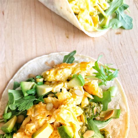 Scrambled Egg Tacos With Cilantro Lime Drizzle