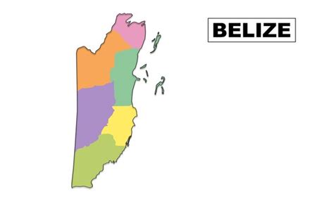 Mapa Vetorial Multicolorido De Belize Vetor Premium