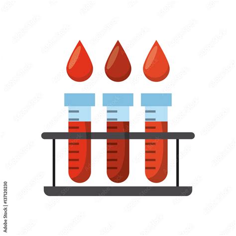 Blood Drops And Medical Tubes With Blood Over White Background