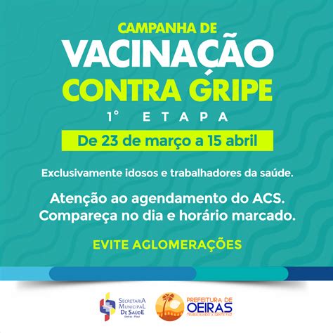 Primeira Etapa Da Campanha De Vacinação Contra A Gripe Acontece Até 15