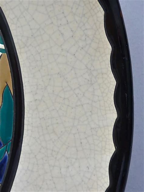 Large Signed Samara Galeries Lafayette Art Deco Ceramic Plate Bathing Nude 1920s For Sale At