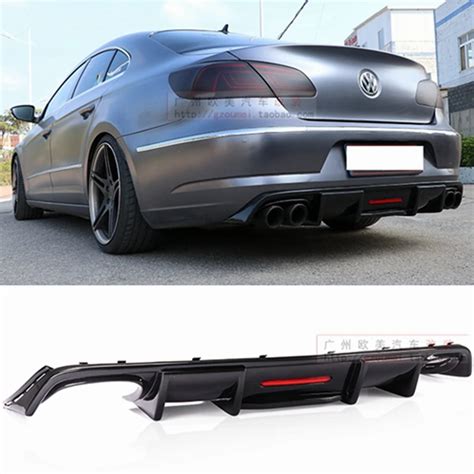 Carbon Fiber Rear Lip With Led Light For Volkswagen Passat Cc Vw Cc