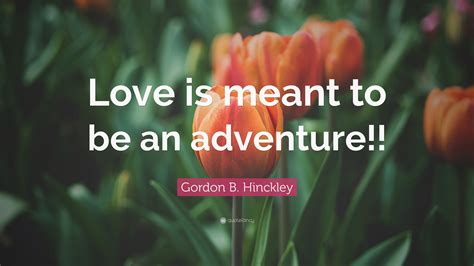 Gordon B Hinckley Quote Love Is Meant To Be An Adventure