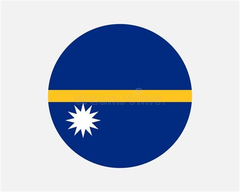 Nauru Round Country Flag Nauruan Circle National Flag Stock Vector