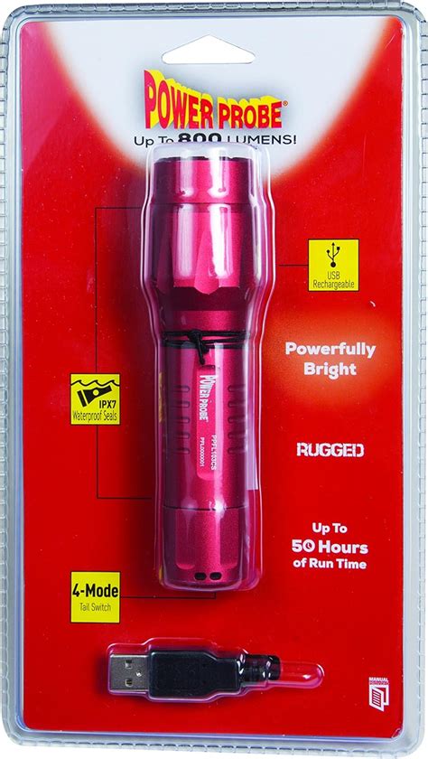 Power Probe Flashlight Red Ppfl101cs [diagnostic Car Test Tool 800 Lumens Led