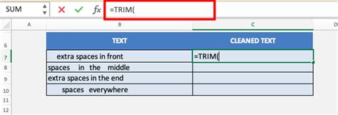 Excel Remove Trailing Spaces And Leading Spaces