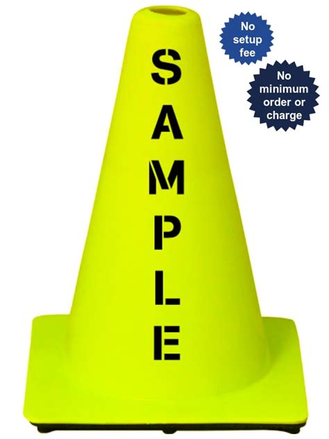 Lime 12 Inch Traffic Cone With 2x Graphic Cl12s2x Traffic Safety Store