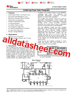 UC3854 Datasheet(PDF) - Texas Instruments