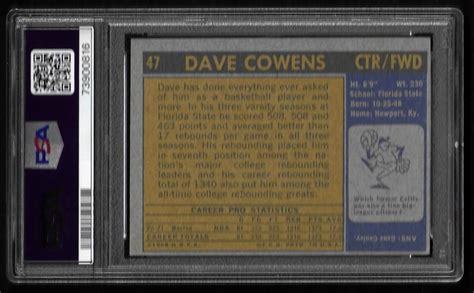 Topps Basketball Dave Cowens Psa Vg Ex Rookie Ebay