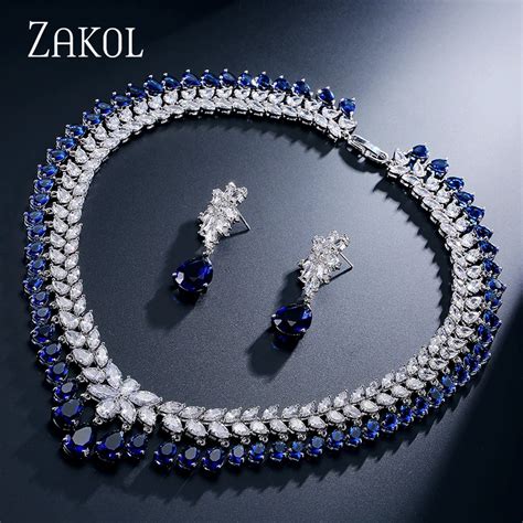 Zakol Women Elegant And Luxury Water Drop Shape Cz Zirconia Earrings