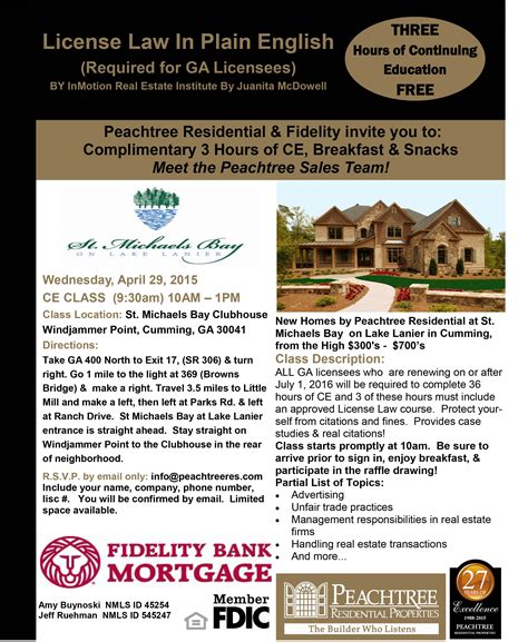real estste agent CE class Articles - Peachtree Residential