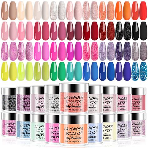 Amazon Lavender Violets Quick Drying Dip Powder Nail Colors Set Of Colors Glitter Nude