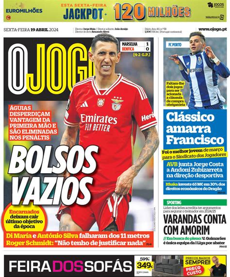 Capa Jornal O Jogo 19 Abril 2024 Capasjornais Pt