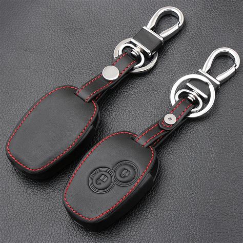 Funda De Cuero Genuino Para Llave De Coche 2 Botones Para Renault