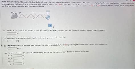 Solved In The Arrangement Shown Below An Object Can Be Hung Chegg