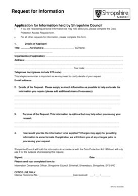 Fillable Online Sc Information Request Form V Doc Fax Email Print