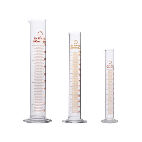 Lab Glassware Measuring Cylinder Experiment Instrument 100ml 500ml Borosilicate Glass Graduated