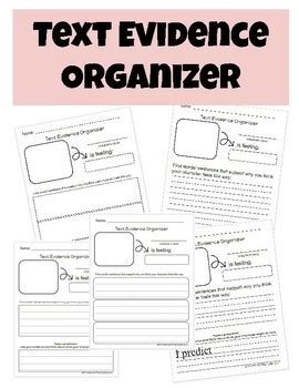 Text Evidence Graphic Organizer by ChristinaInTheClassroom | TPT