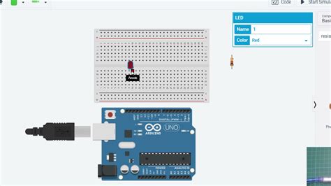 Blinking Led On Breadboard Arduino Projects Tinkercad Youtube