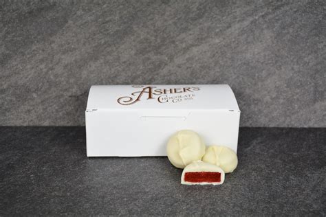 White Chocolate Covered Red Velvet Cake Truffles Asher S Chocolate Co