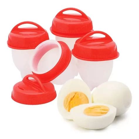 Kit Conj Formas Copo Silicone Egg Boil Pote Cozinhar Ovos