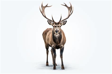 Premium Photo | A deer with big horns on its head