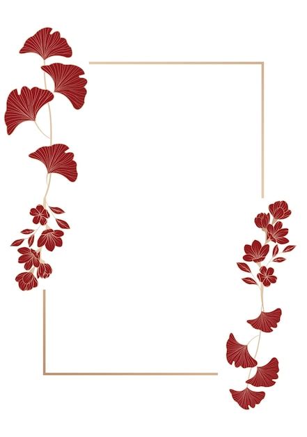 Quadro De Arranjo Floral Vermelho Isolado Em Fundo Branco Vetor Premium