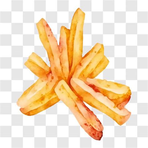 Baixe Pintura Em Aquarela De Batatas Fritas Png Creative Fabrica