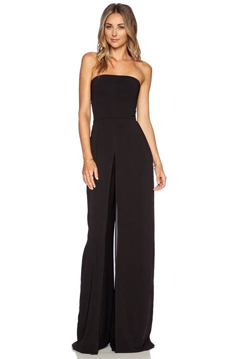 Halston Heritage Strapless Jumpsuit In Black From Strapless Jumpsuit Revolve