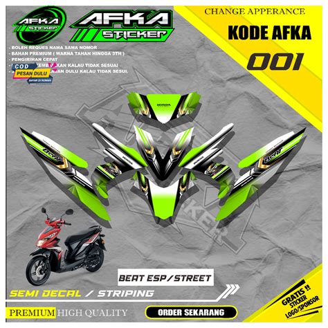 Jual Variasi DECAL STICKER Motor HONDA BEAT ESP Street Full Body Motif