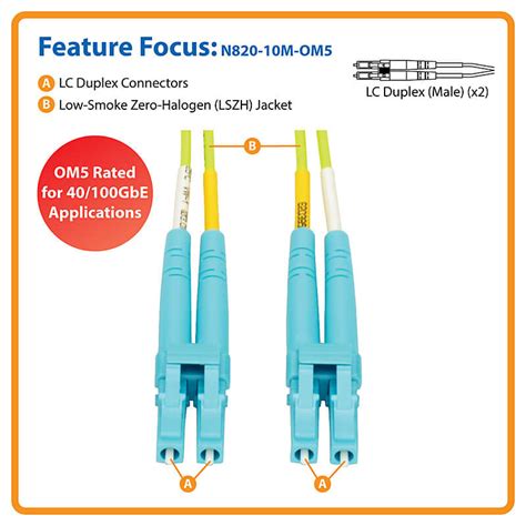 Lc To Lc Multimode Fiber Patch Cable 10 Meter Om5 Eaton