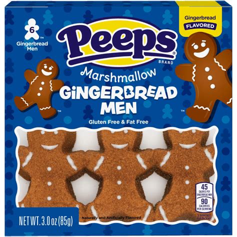 Peeps Marshmallow Gingerbread Men 6 Pack Christmas Limited Edition Poppin Candy