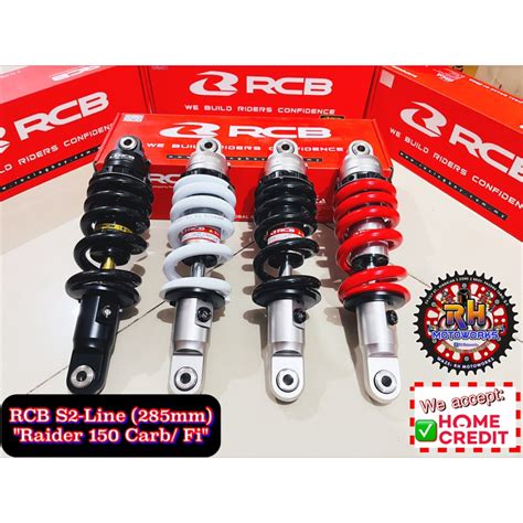 RCB S2 Line Rear Shock For Raider 150 Carb Fi 285mm Adjustable And