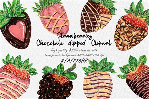 Strawberries Chocolate Dipped Clipart 1 Graphic By Tat225hr · Creative