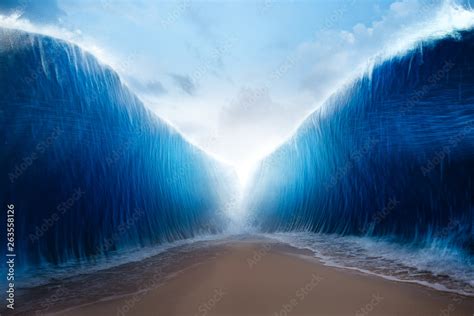 parting the red sea concept, photo composite Stock Illustration | Adobe