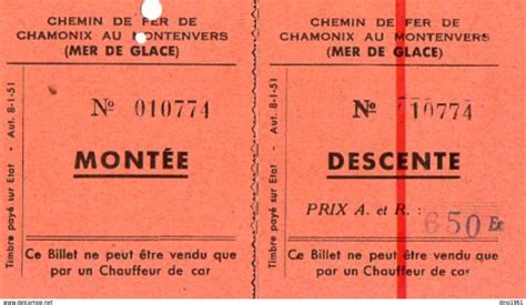 Europa VP10 757 Ticket Billet Du Chemin De Fer De CHAMONIX Au