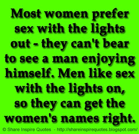 Most Women Prefer Sex With The Lights Out They Cant Bear To See A