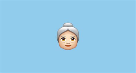 Ltere Frau Helle Hautfarbe Emoji On Whatsapp