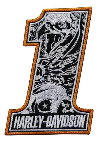 Parche Bordado Harley Davidson Numero Uno Aguila Craneo Star