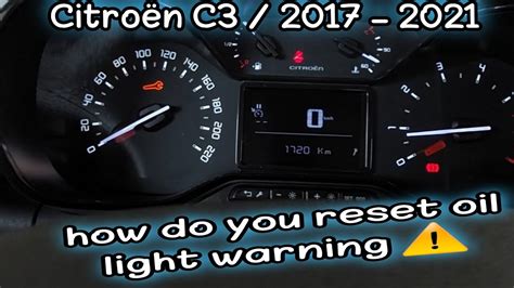 2017 2021 Citroen C3 Service Spanner Warning Light Reset Guide YouTube