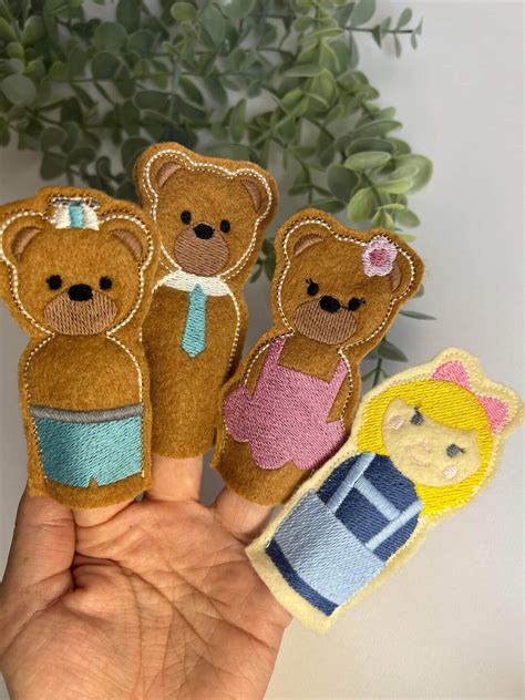 Finger Puppet Puppet Goldilocks And The Three Bears Etsy