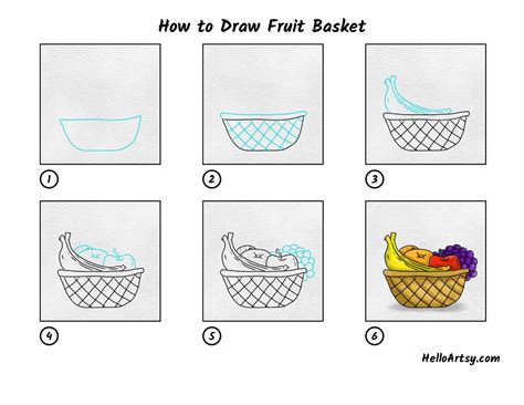 How to Draw Fruit Basket - HelloArtsy