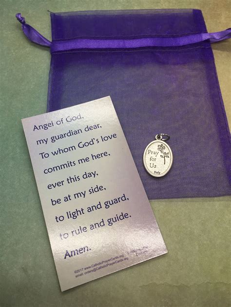 Guardian Angel Prayer Card and Holy Medal Gift Set Be at My | Etsy