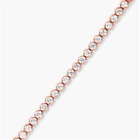 14k Rose Gold Four Prong Diamond Tennis Bracelet 2 Ctw H I Si1 Si2