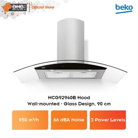 Beko Hcg B Chimney Hood Glass Design Cm M H Suctions