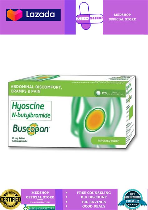 Buscopan 10mg Tablet 4 Tablets Antispasmodic Medshop Lazada Ph