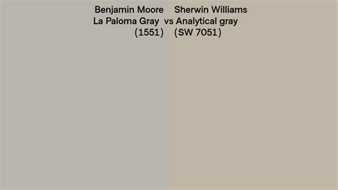 Benjamin Moore La Paloma Gray 1551 Vs Sherwin Williams Analytical