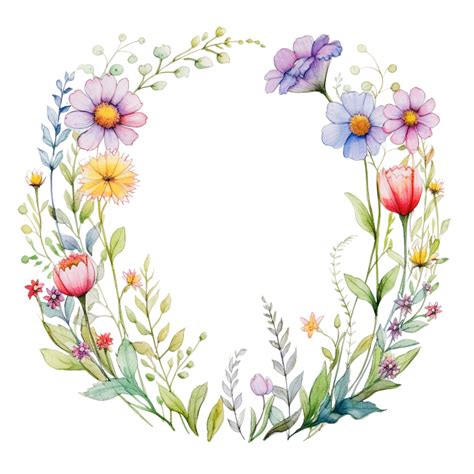 Pin On Painting In Floral Wreath Watercolor Flower Frame