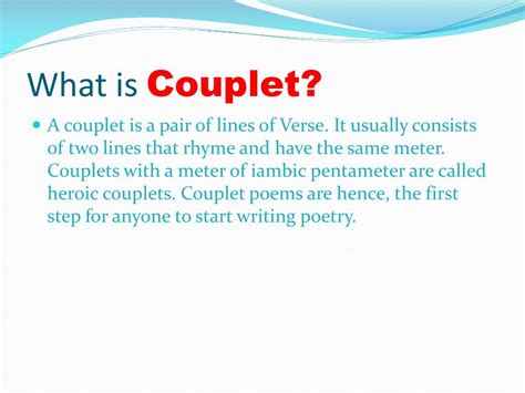 Heroic Couplet Poem Examples | Sitedoct.org