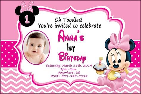 Free Editable Minnie Mouse Birthday Invitation Templates Invitations